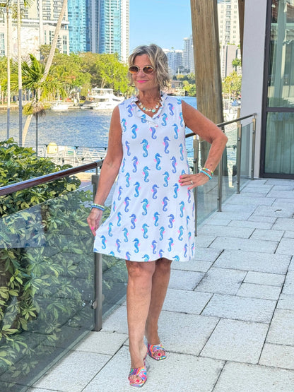 LULU B SHORELINE CHARM RUFFLE DRESS