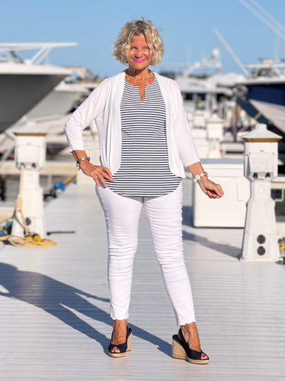 DOCKSIDE NAVY SLEEVELESS TOP