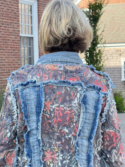 Ethyl Denim & Floral Insert Coat - Virtue