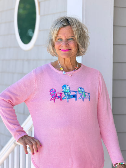 BEACH CLUB PINK ADIRONDACK SWEATER