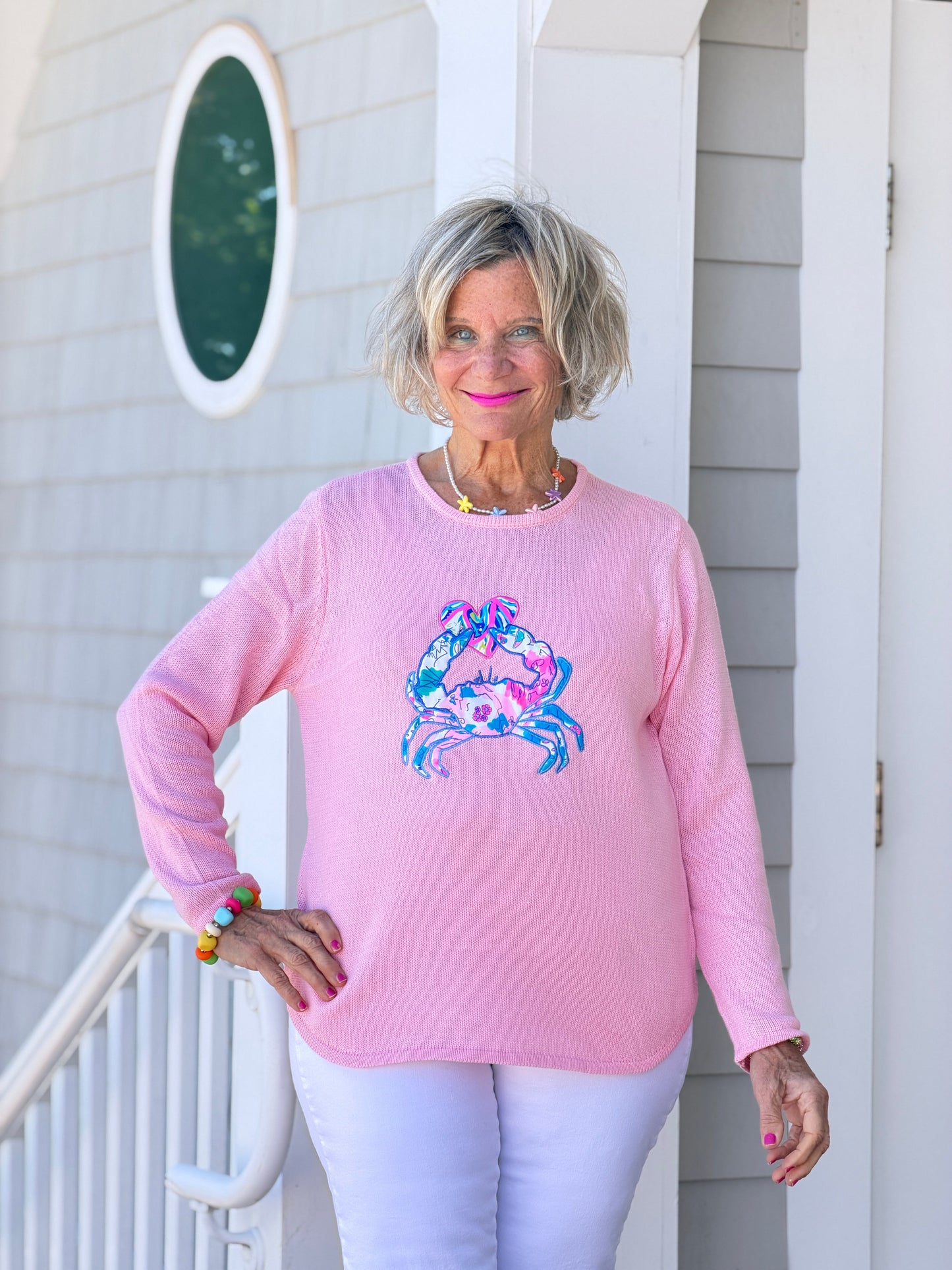 BEACH CLUB PINK CRAB SWEATER