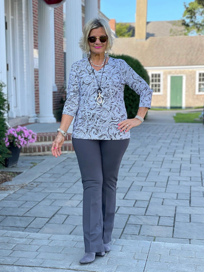 ELEGANT EXPRESSIONS V NECK TOP