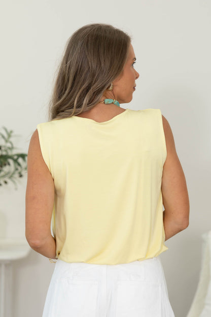 Bubble Hem Gathered Neckline Tanks
