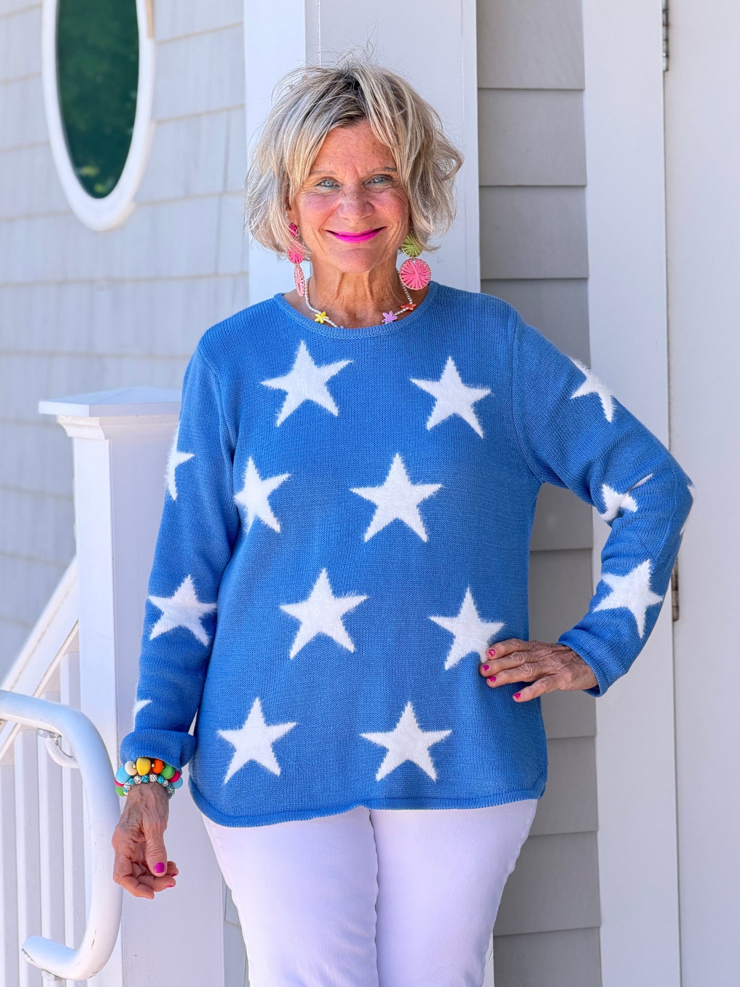 LULU B PERRI DOCKSIDE FUZZY SWEATER