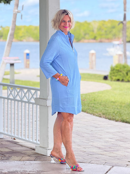 Lulu-b Perri Textured Half Zipper Dress
