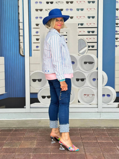 LULU-B NAVY DENIM PEARL JEANS