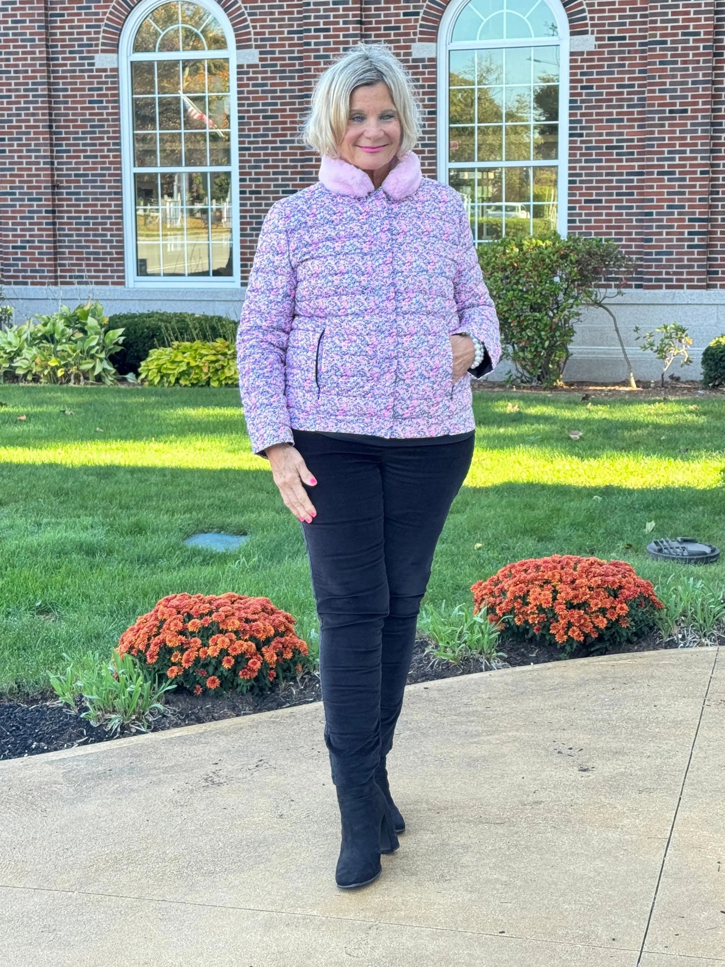 LULU-B PINK AUBREY FAUX FUR JACKET