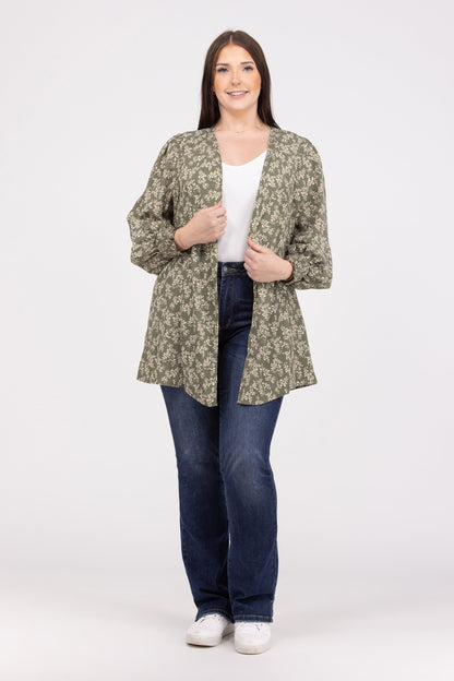 Keep The Chill Off Women's Floral Open Front Kimono