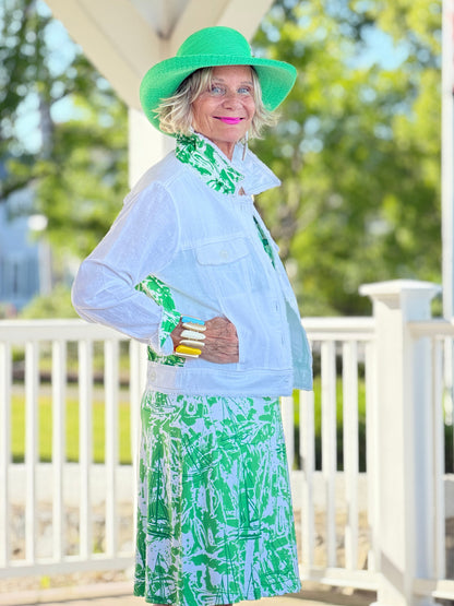 HARBOR LIGHTS GREEN SAILBOAT DRESS