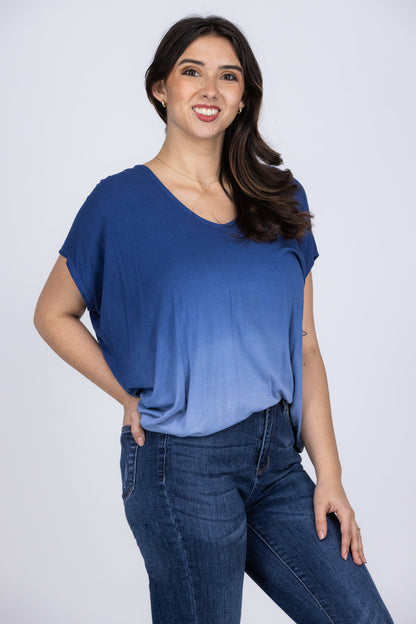 Snap Off Women's Ombre Short Sleeve Top