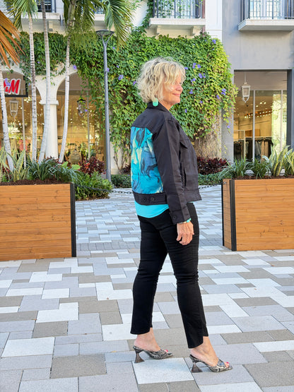 AQUA MARINE LINEN DESIGNER JACKET