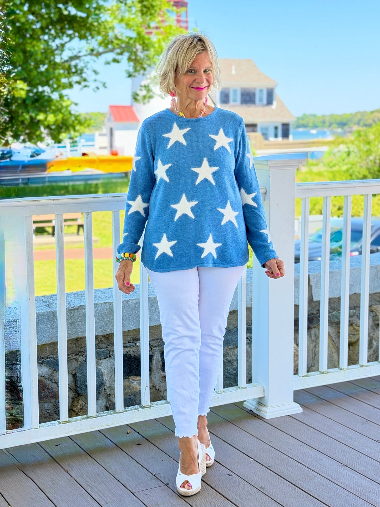 LULU B PERRI DOCKSIDE FUZZY SWEATER