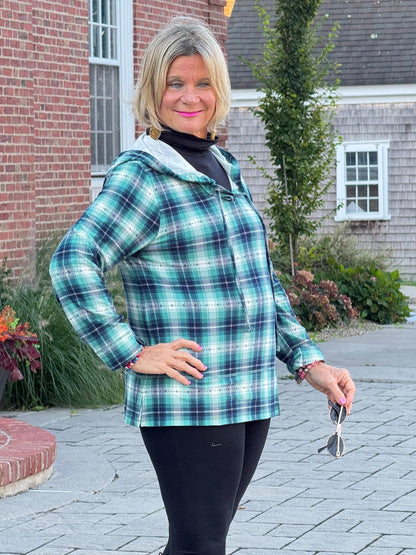 GREEN PLAID HOODIE