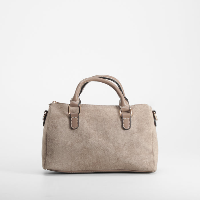 Bolso bombé efecto cuero marrón Piccola Piu