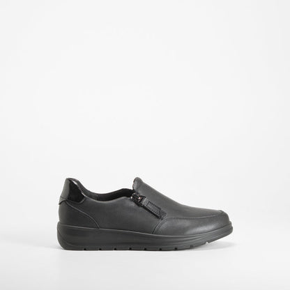 Zapato confort cremallera negro COMFEET