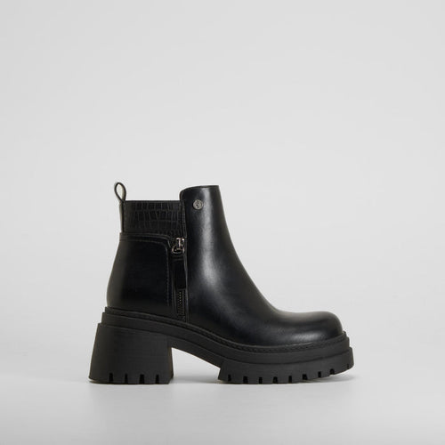 Botín cremallera chunky negro NYC