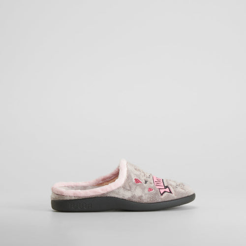 Zapatilla de casa suave dibujo gris COMFEET