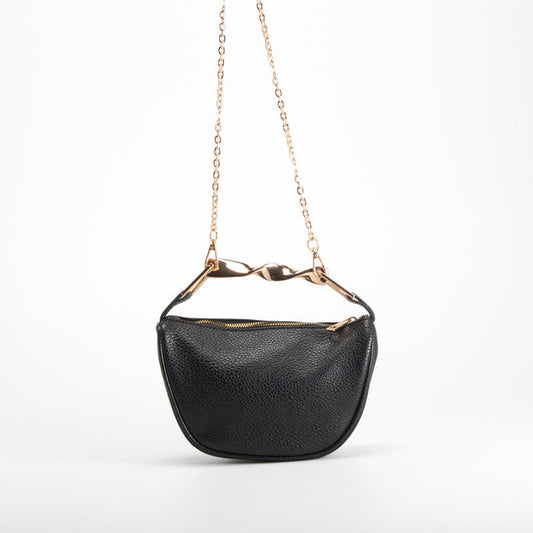Bolso bandolera asa dorada negro Piccola Piu