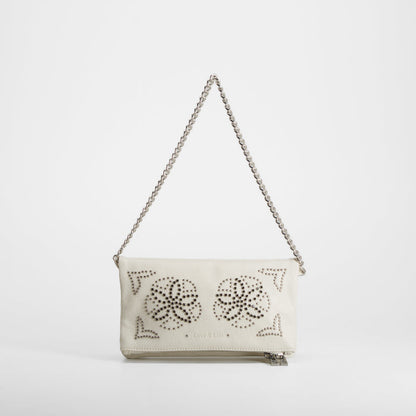 Bolso cadena diseño perforado blanco PICCOLA PIU
