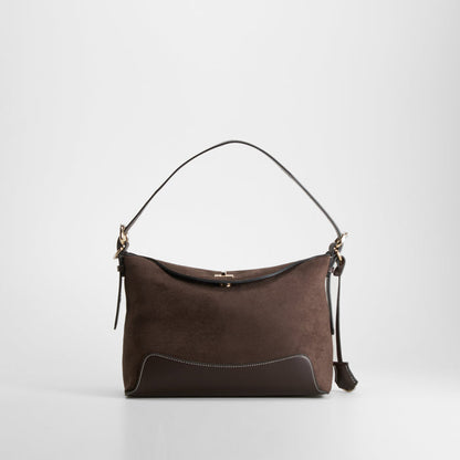 Bolso hombro efecto ante marrón PICCOLA PIU