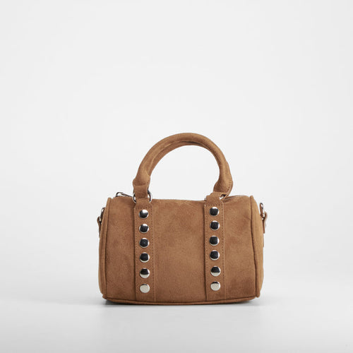 Bolso efecto ante tachuelas marrón PICCOLA PIU