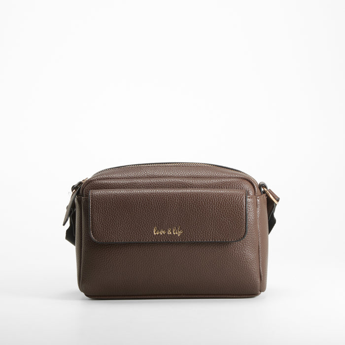 Bolso bandolera elegante marrón PICCOLA PIU