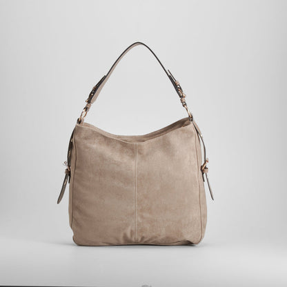 Bolso hombro efecto antelina beige PICCOLA PIU