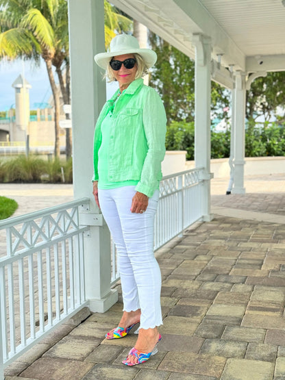 CLEAR LIME SHORT SLEEVE TOP