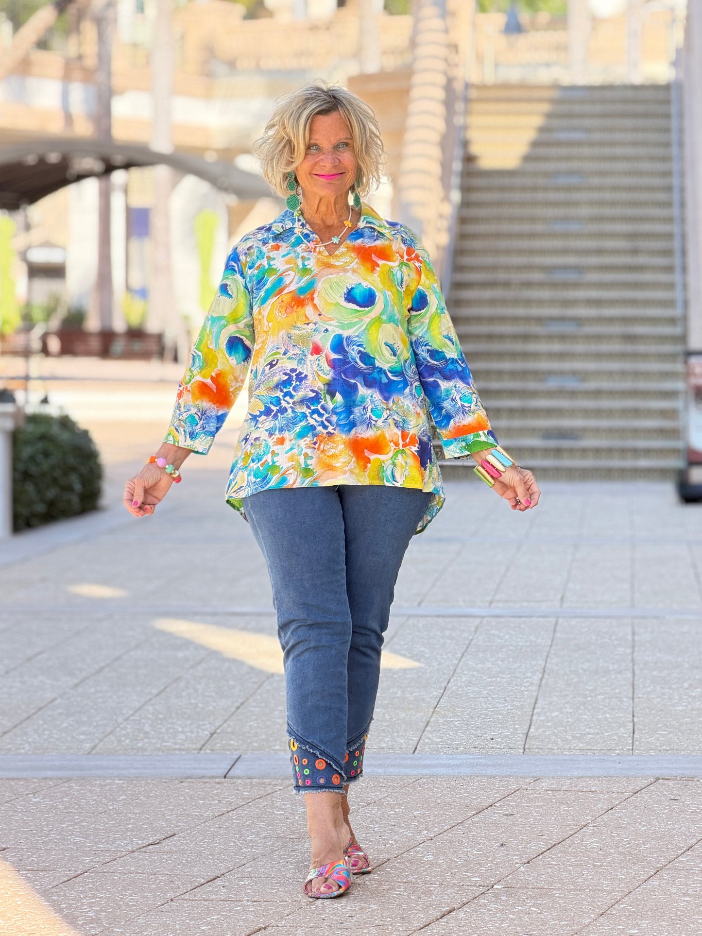 Ethyl Casual Collar V-Neck Blouse - Approval