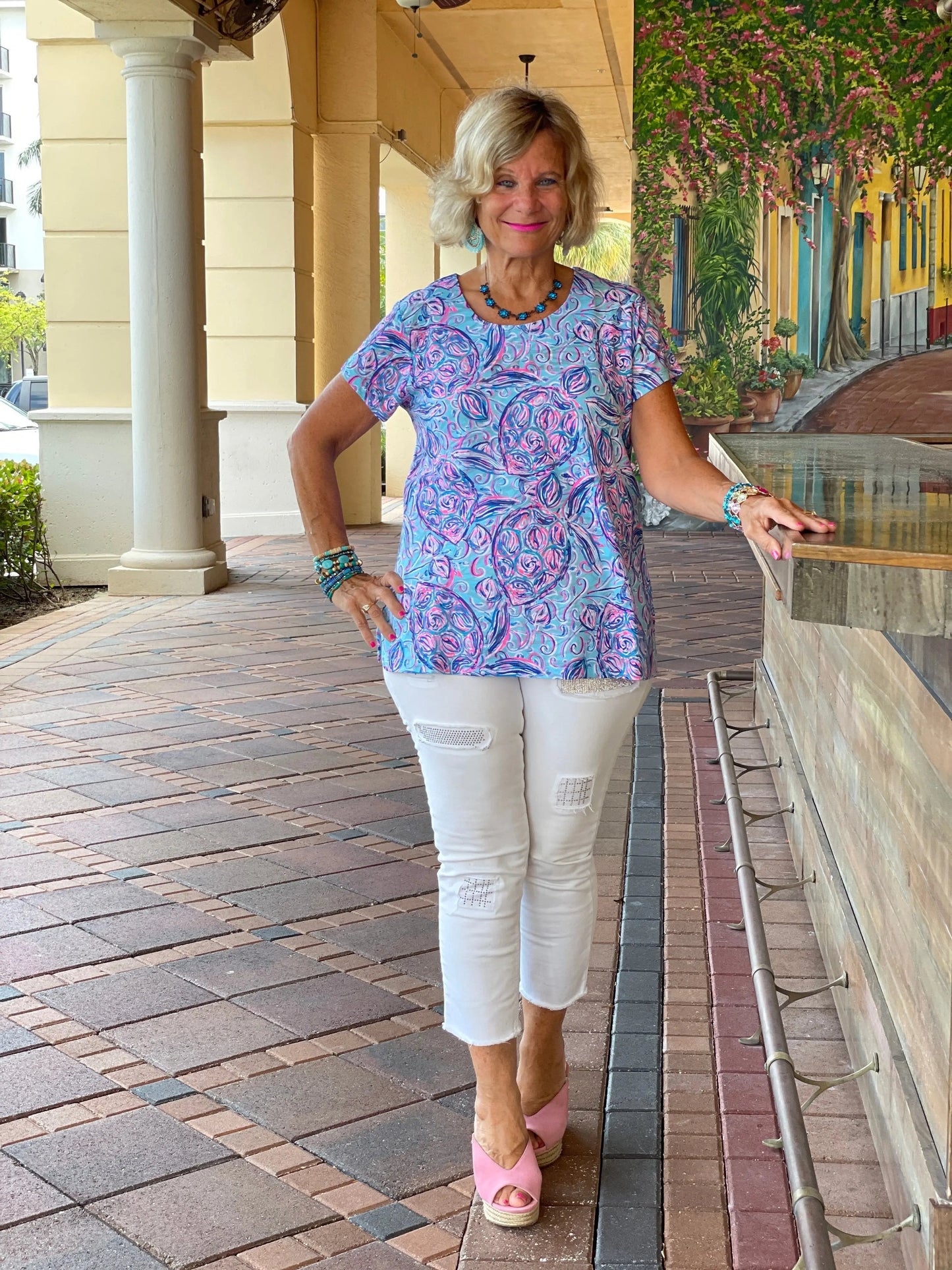 ISLE BLUE  PINEAPPLE SHORT SLEEVE