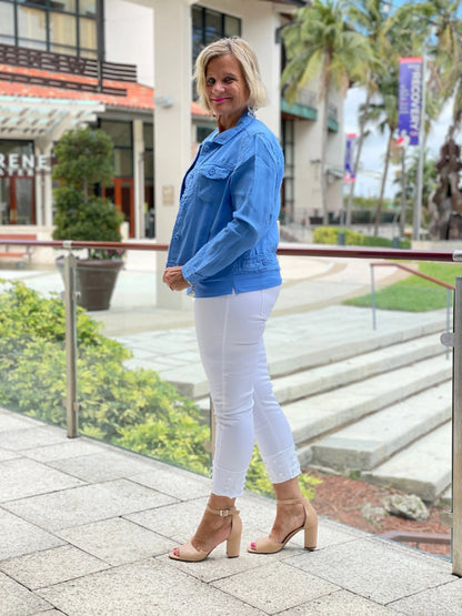 LULU B  BLU LINEN JACKET