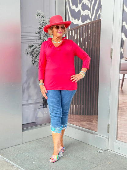 LULU-B STRAWBERRY RUFFLE TOP