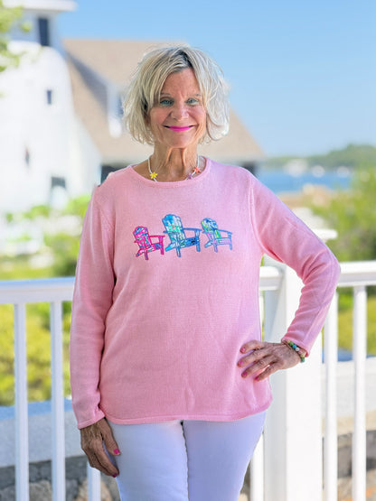 BEACH CLUB PINK ADIRONDACK SWEATER