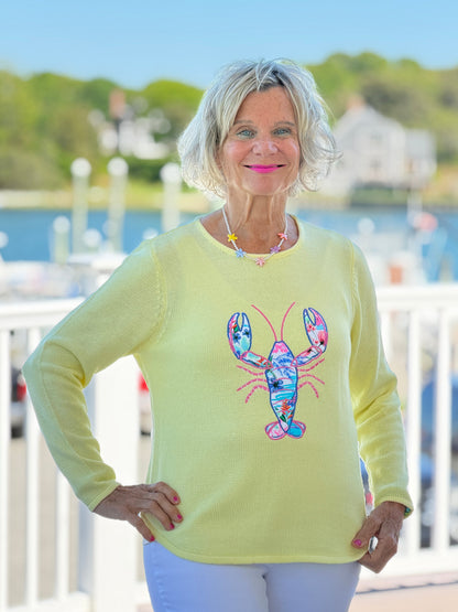 BEACH CLUB YELLOW LOBSTER SWEATER