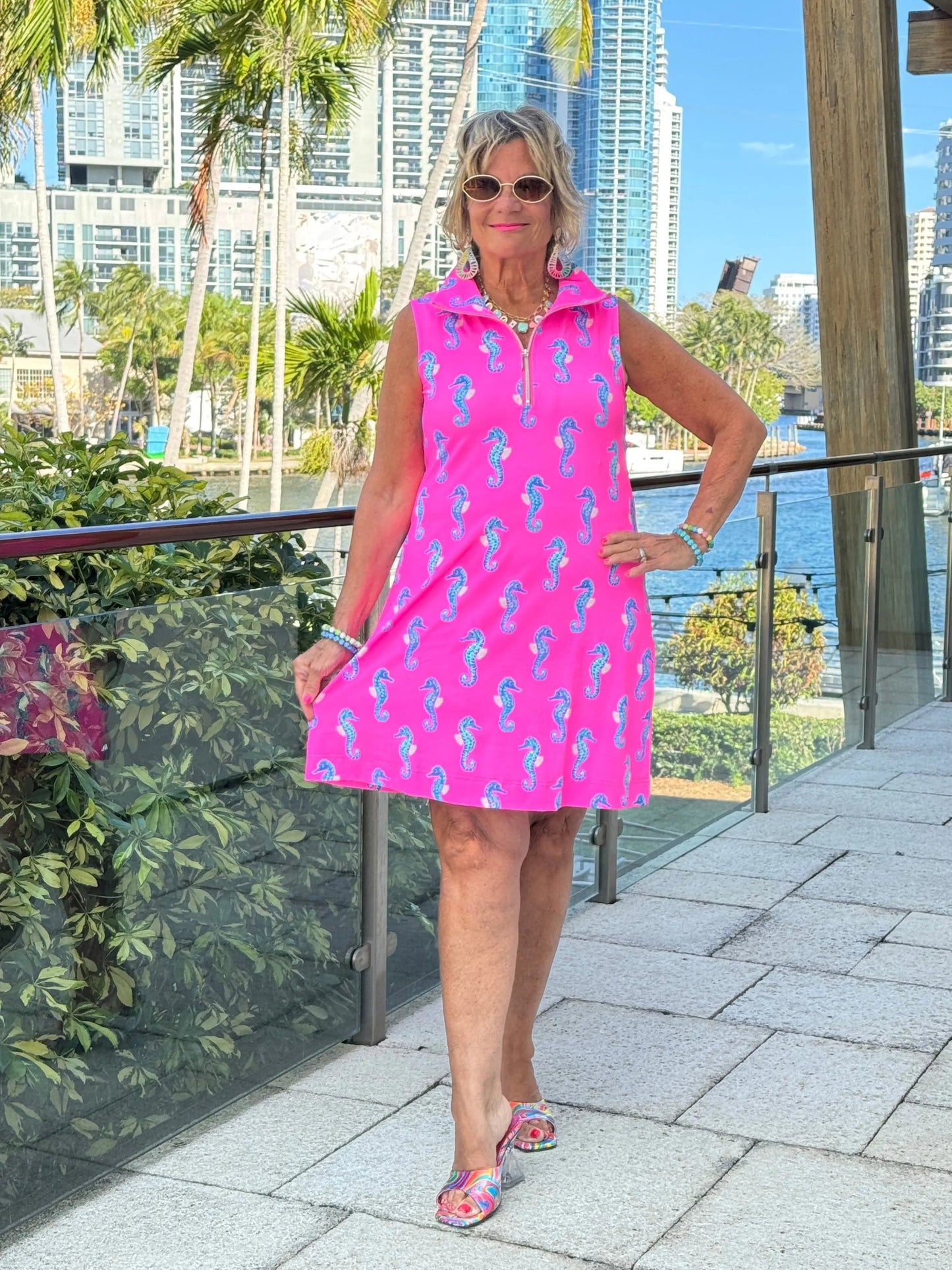 LULU B SEAHORSE BAY ZIPPER SWING DRESS