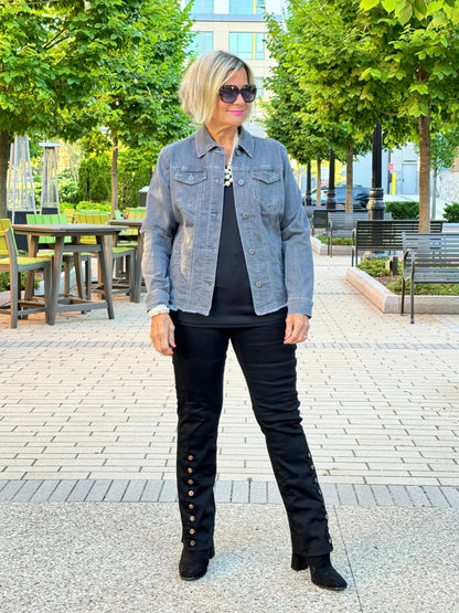 Ethyl The Long Black Lean Flair Jean -