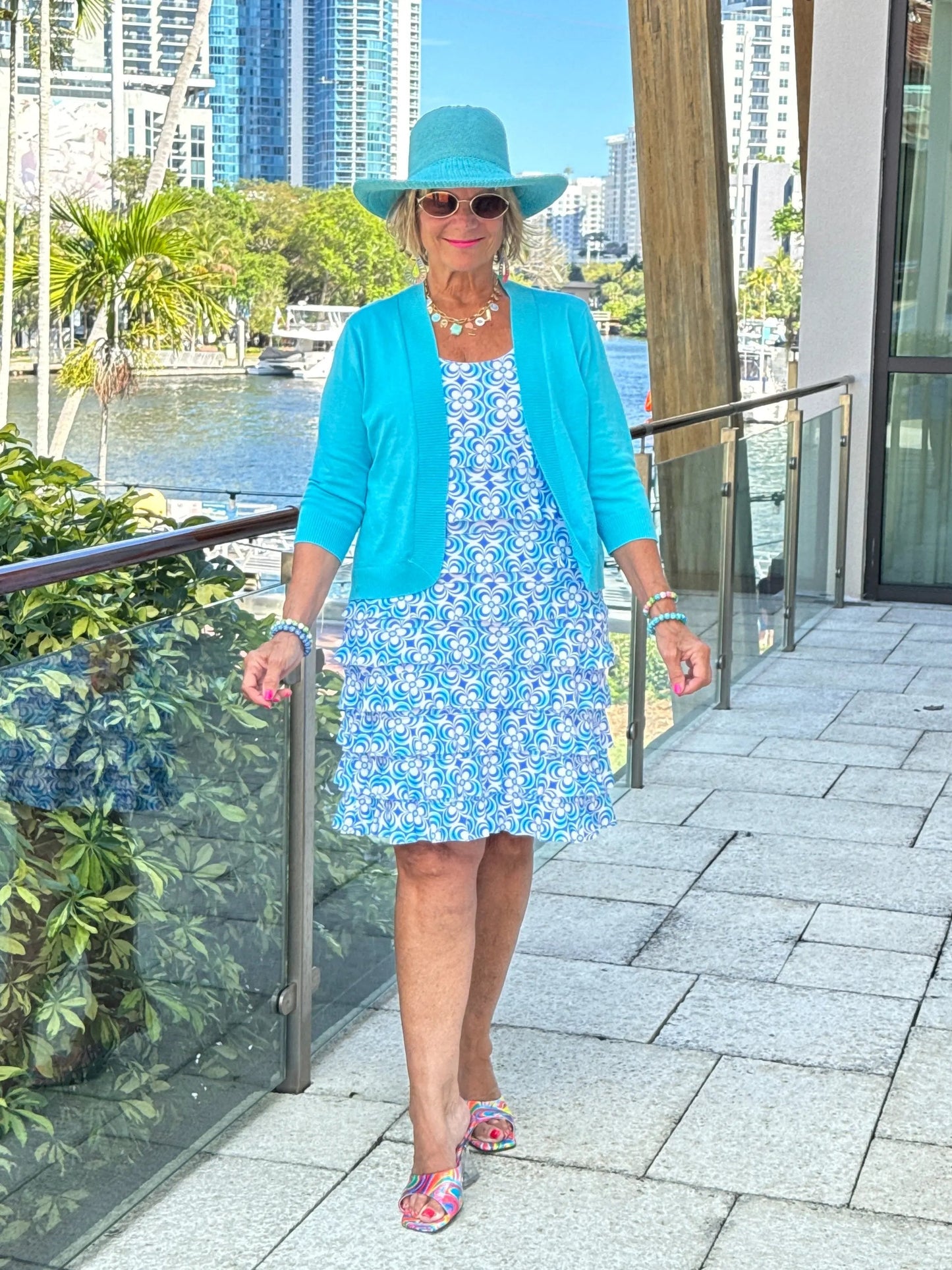 LULU B COASTAL BLOOM CHA CHA DRESS
