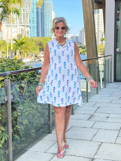 LULU B SHORELINE CHARM RUFFLE DRESS