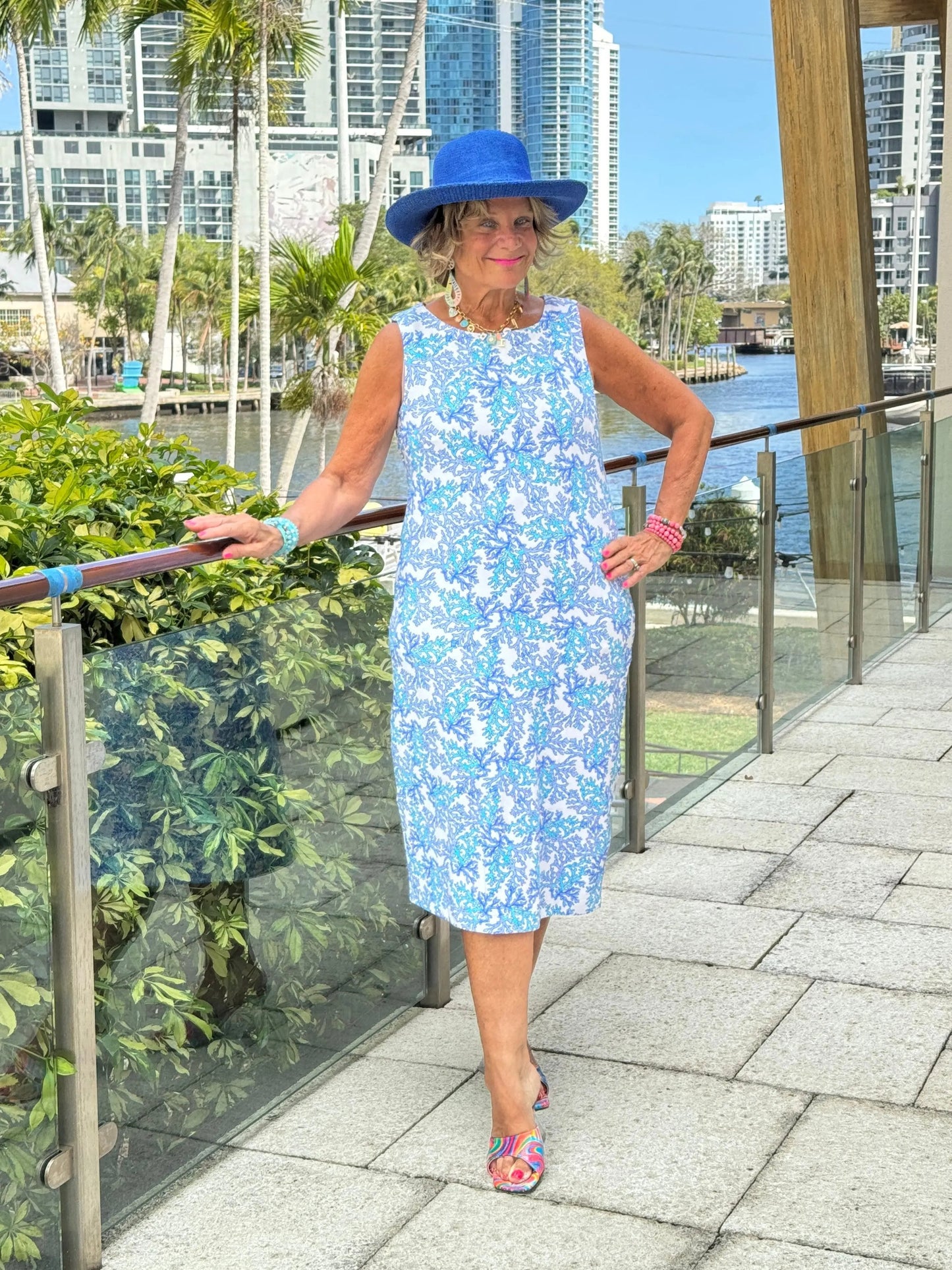 LULU B CORAL BREEZE MIDI SHIFT MAXI DRESS