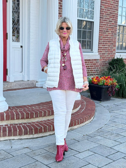 LULU-B  IVORY SHORT PUFFER VEST