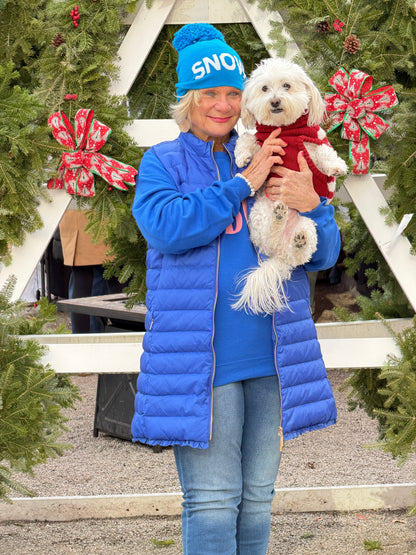 Blue Snow Pom Hat