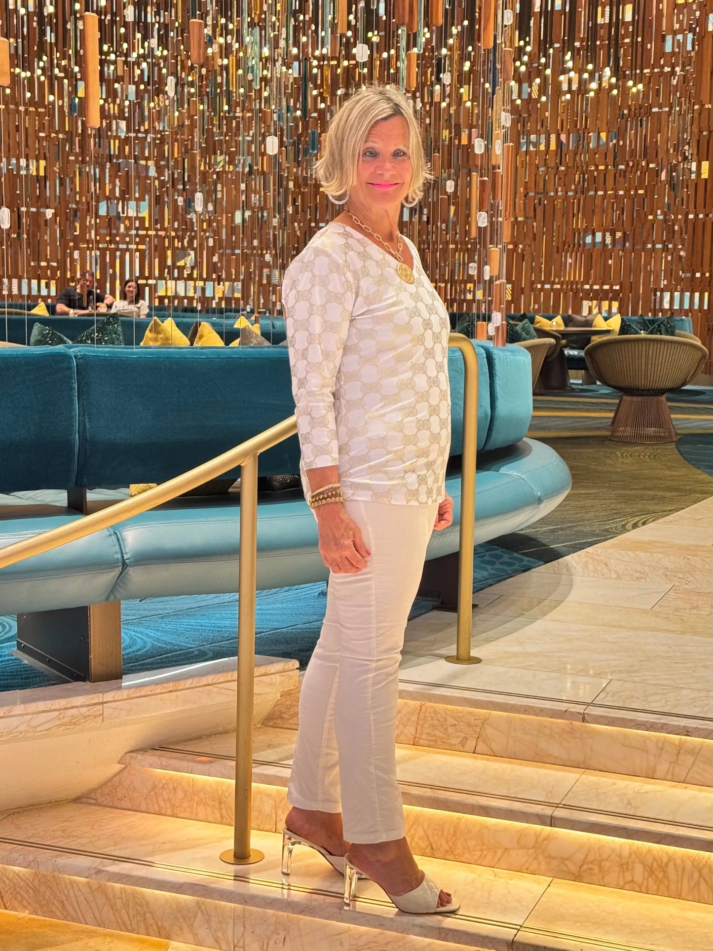 LULU-B HOLIDAY GOLD AND V NECK