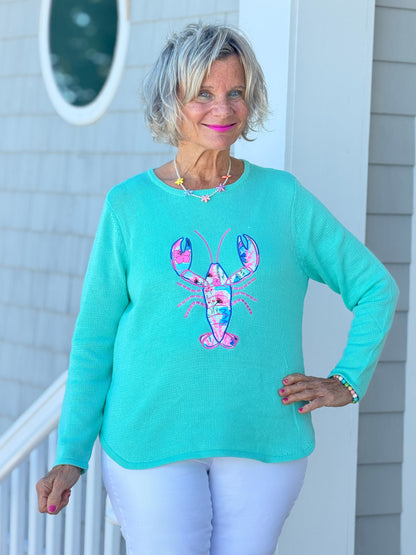 BEACH CLUB SEAFOAM LOBSTER SWEATER