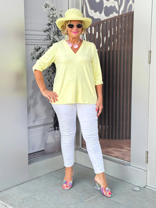 LULU-B TAILORED CLEAR SUNSHINE V NECK