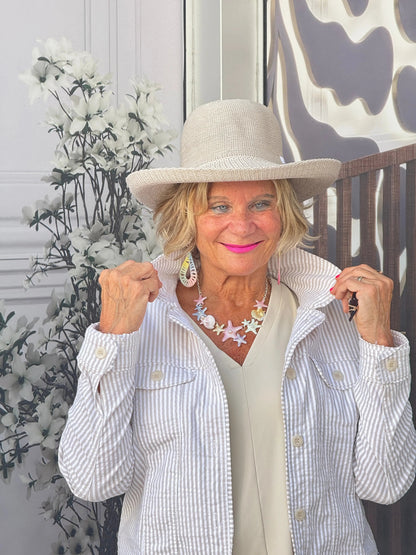 LULU B  STONE SEERSUCKER JACKET