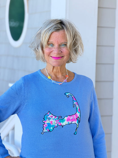 BEACH CLUB PERRI CAPE COD MAP SWEATER