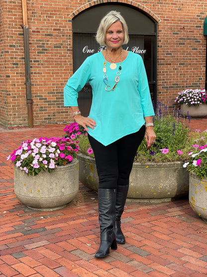 LULU-B SEA-FOAM ASYMMETRIC TOP
