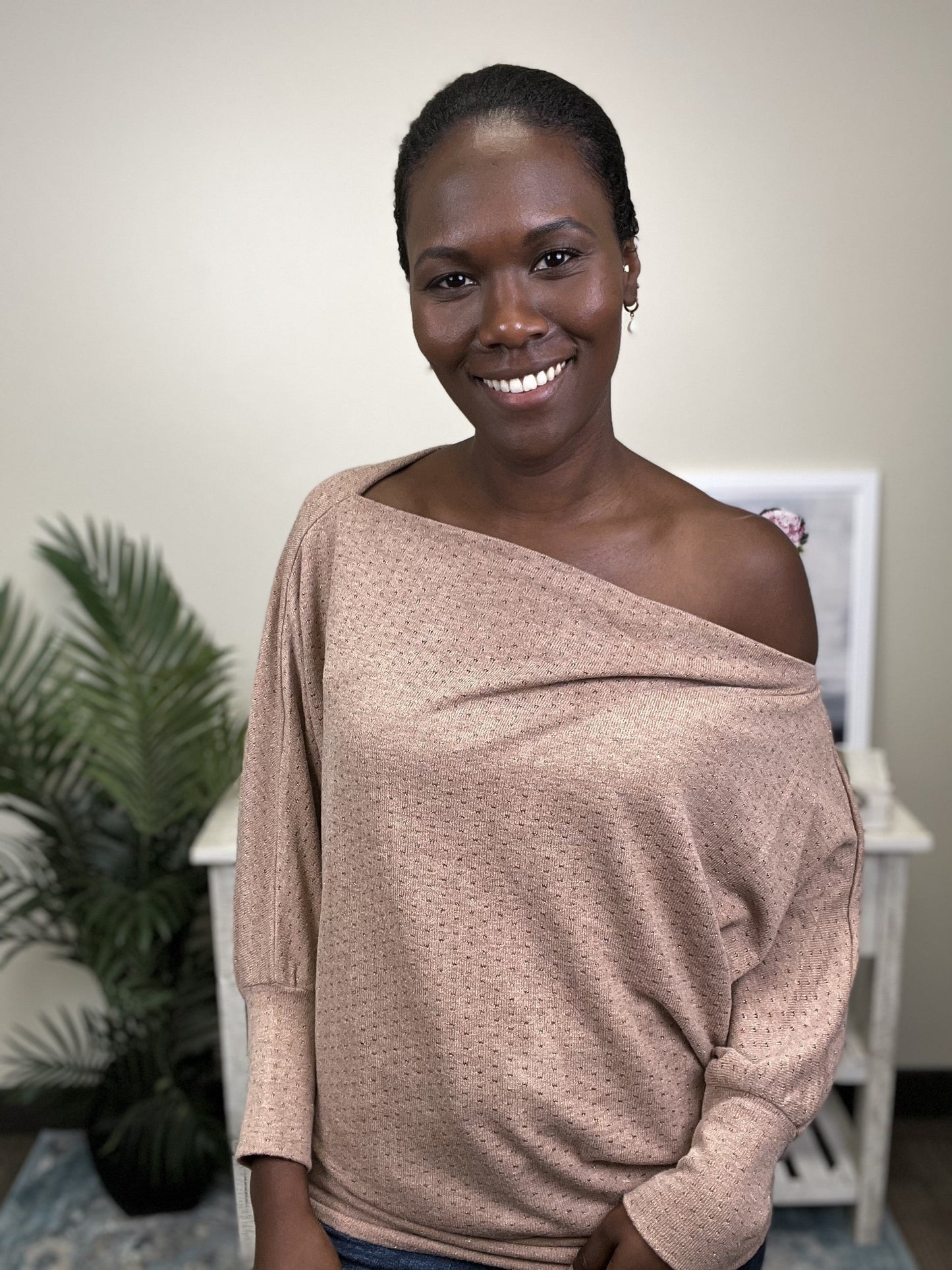 What's The Occasion Women's Sparkle Long Sleeve Top