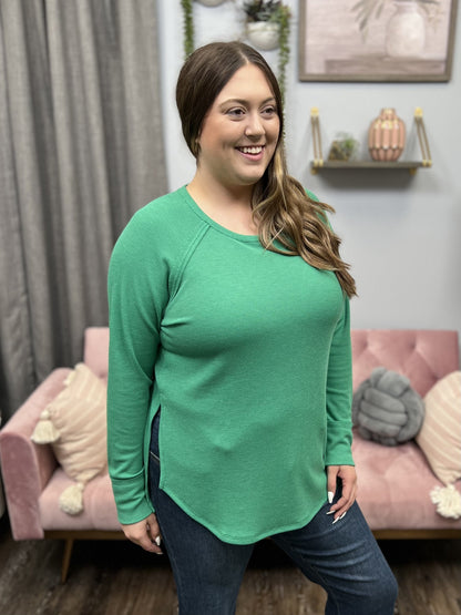 Absolutely You Women's Waffle Knit Long Sleeve Top