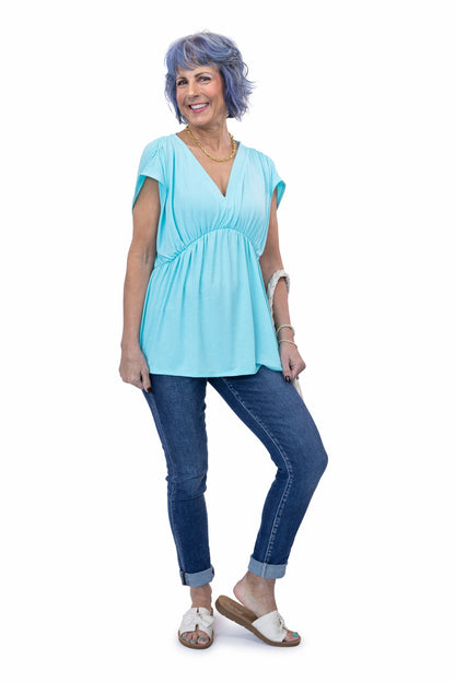 This is My Life Women's V-Neck Wrinkle Free Short Sleeve Top